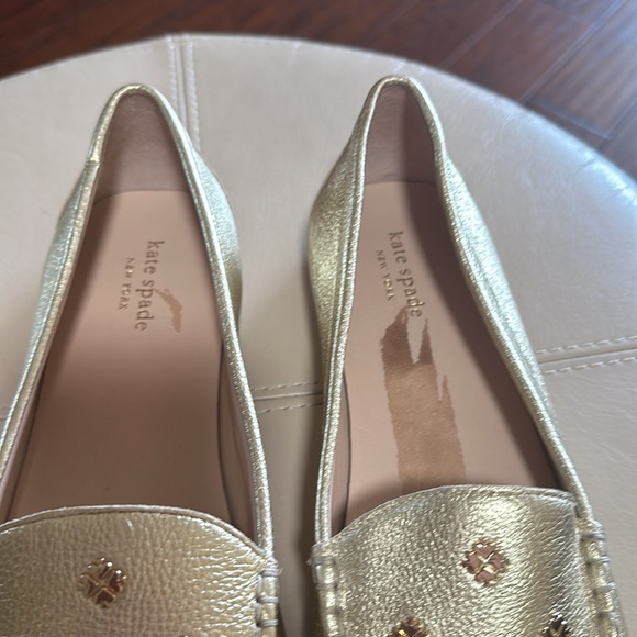 Kate Spade gold loafer size 10 - Picture 2 of 9